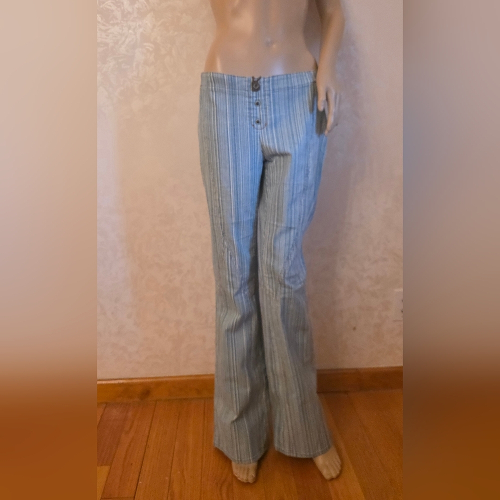 GASOLINE GLAMOUR Blue Striped Boot Cut Jeans